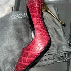 Tom Ford Red Croc-Embossed Women's Heels